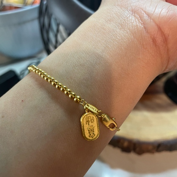 24K solid yellow gold. Weighs approx. 7.46 grams. 7.5 inches. - Picture 4 of 5